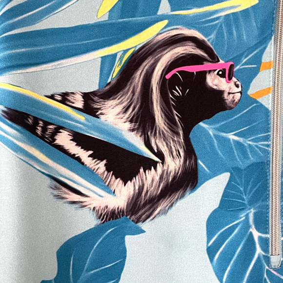 JAMIE SADOCK Size XL Blue Savannah Tropics Short Sleeve Activewear Pullover Top - Picture 5 of 10